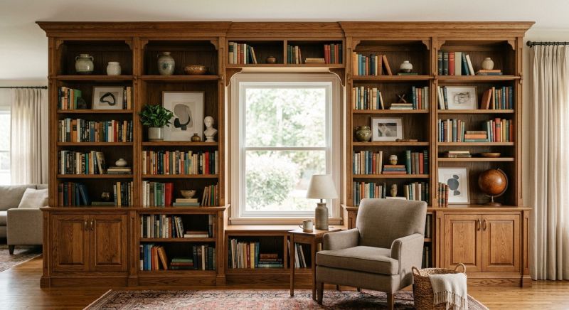 Built In Bookcase Installation in Charlotte, NC