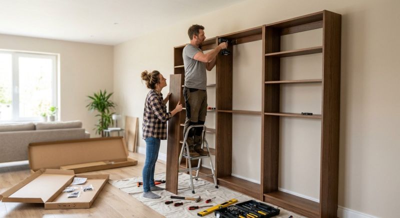 Custom Bookcase Installation in Charlotte, NC