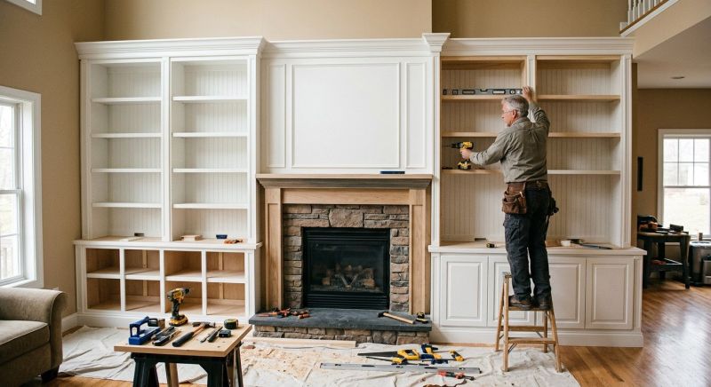 Fireplace Cabinet Installation in Charlotte, NC