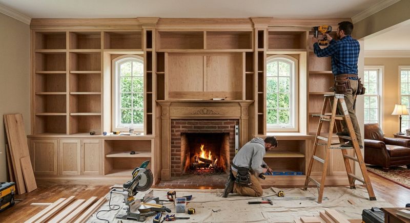 Built In Bookcase Installation in Charlotte, NC