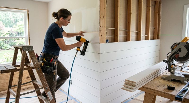 Wall Shiplapping in Wilmington, NC